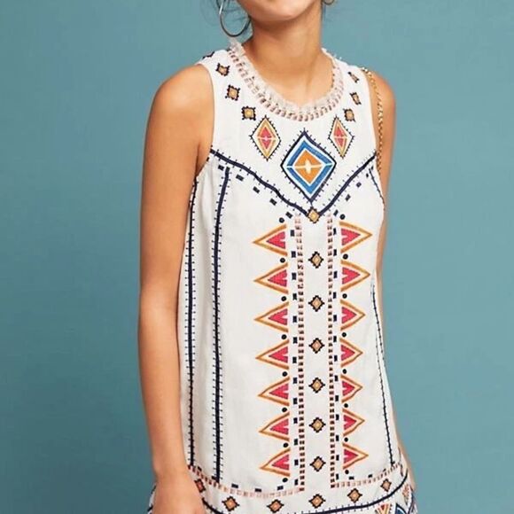 Anthropologie Akemi Kin Reagan Embroidered Shift Dress Size 6 - Picture 8 of 15
